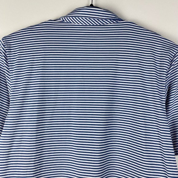 Vineyard Vines Performance Polo Shirt Mens Size XL Blue White Stripe Wicking SS - Picture 6 of 8